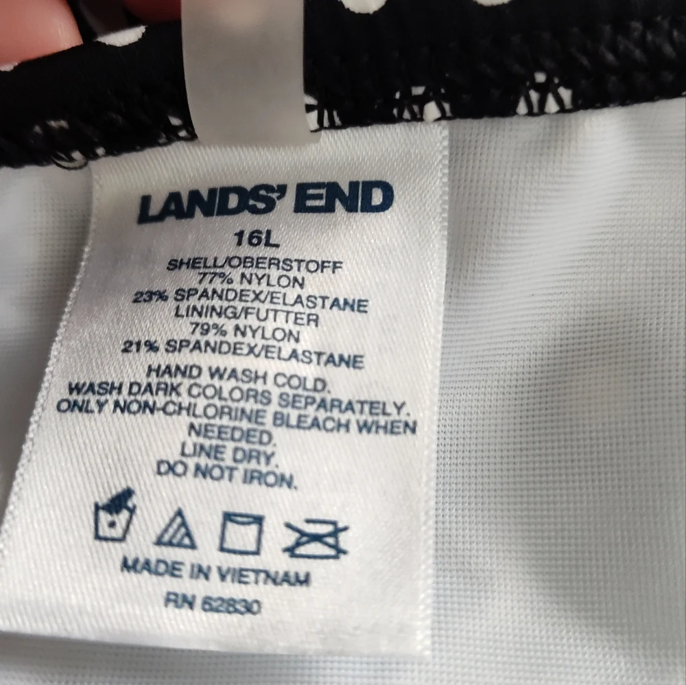 Lands' End Black and White Polka Dot Tankini - Picture 4 of 6